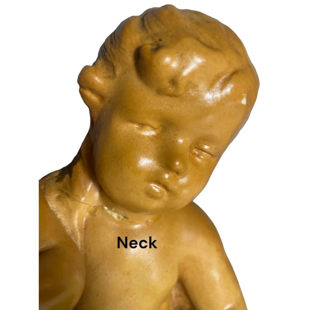 REPAIRED Boy & Girl Young kids statue Italian Terracotta? Ceramic? Cherub